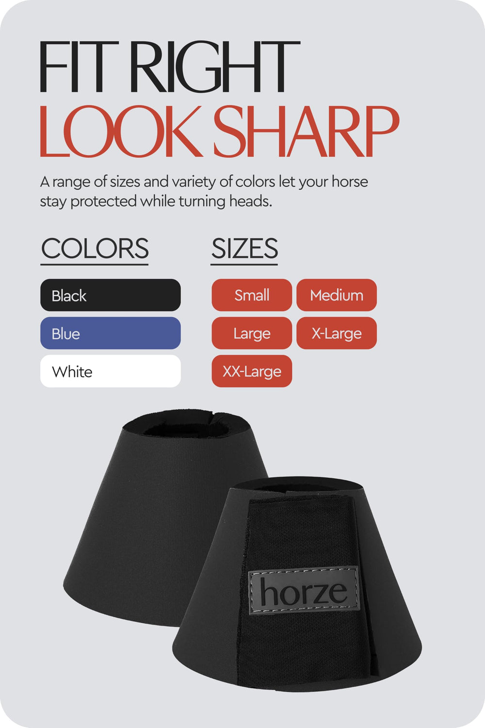 HORZE Pro sabots anti-surpassement en paire, parfaits pour entraînement et sorties quotidiennes.