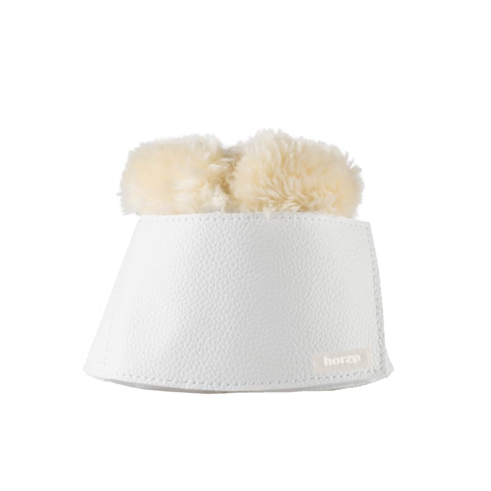 HORZE Signature Bell Boots blancs XXL fermetures velcro doubles pour un ajustement fiable.