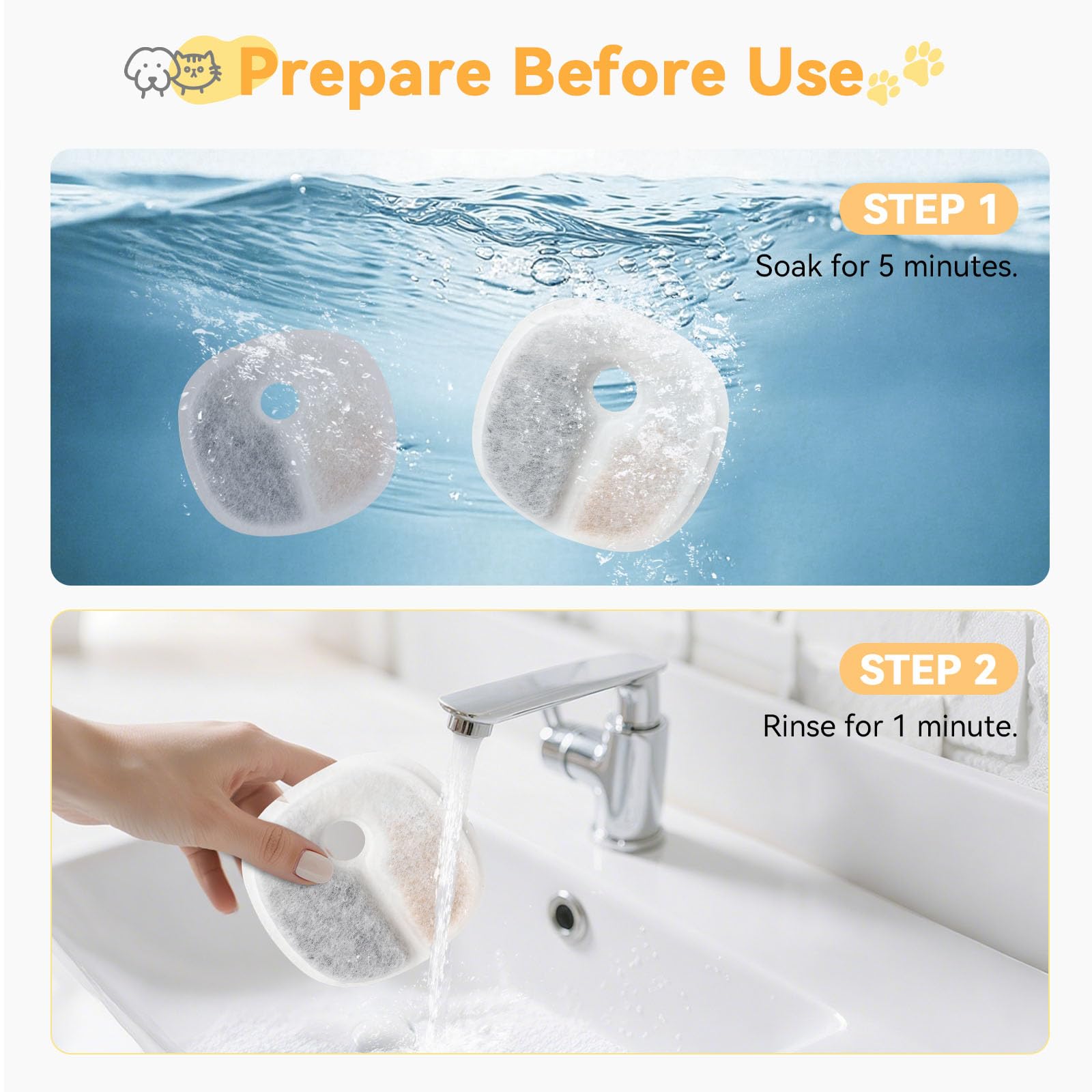 Filtre E1 – coton PP double couche capture poils et poussières.