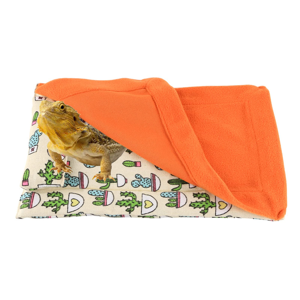 HOSUKKO lit dormeur dragon-barbu orange pour un repos confortable