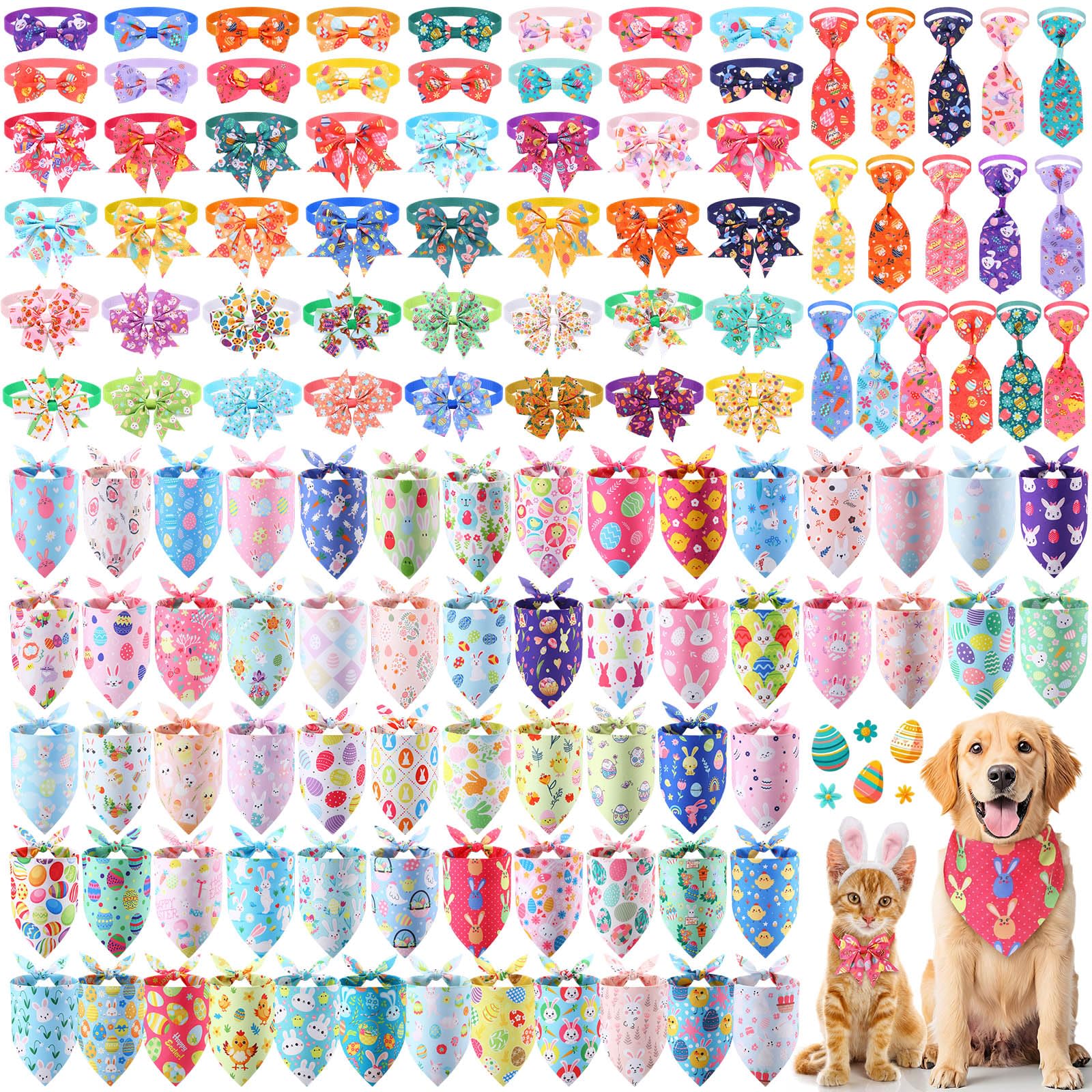Hosuly bandana paques chien et chat en ensemble varié pour un aspect festif.