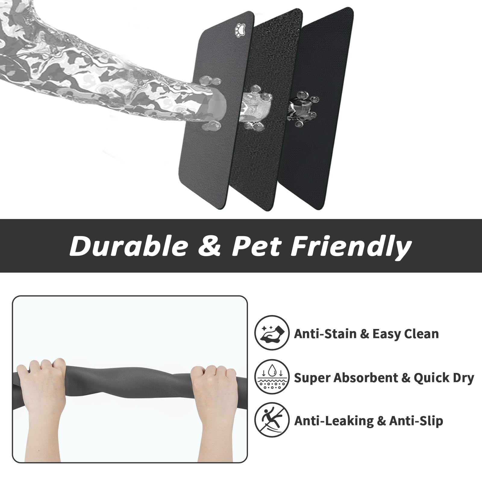 HotLive tapis-usage-quotidien-chien-chat: protège le sol lors des repas et boissons.