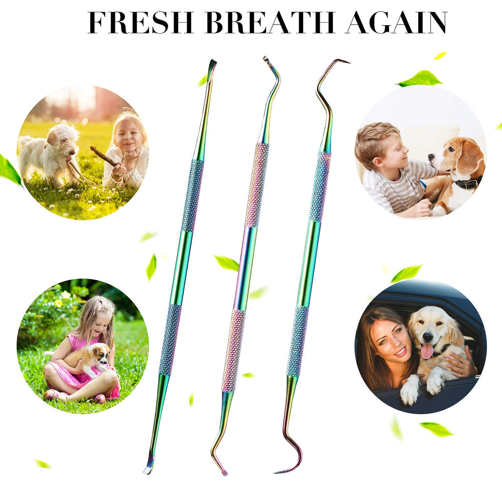 Hotop outil-nettoyage-dentaire-animal-double-tete, soin buccal pratique pour animaux.