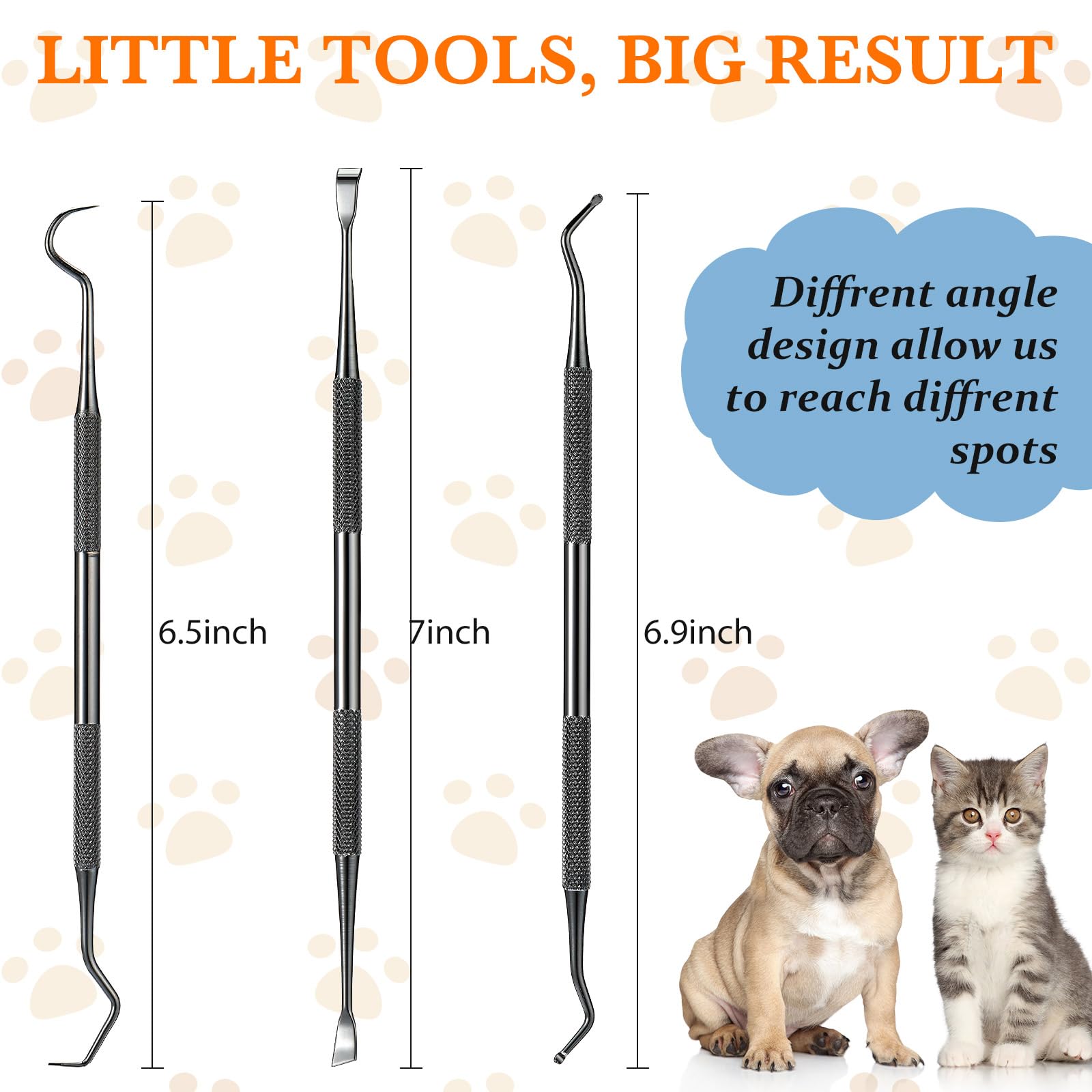 Hotop scraper detartrage dentaire double-tête pour chiens et chats