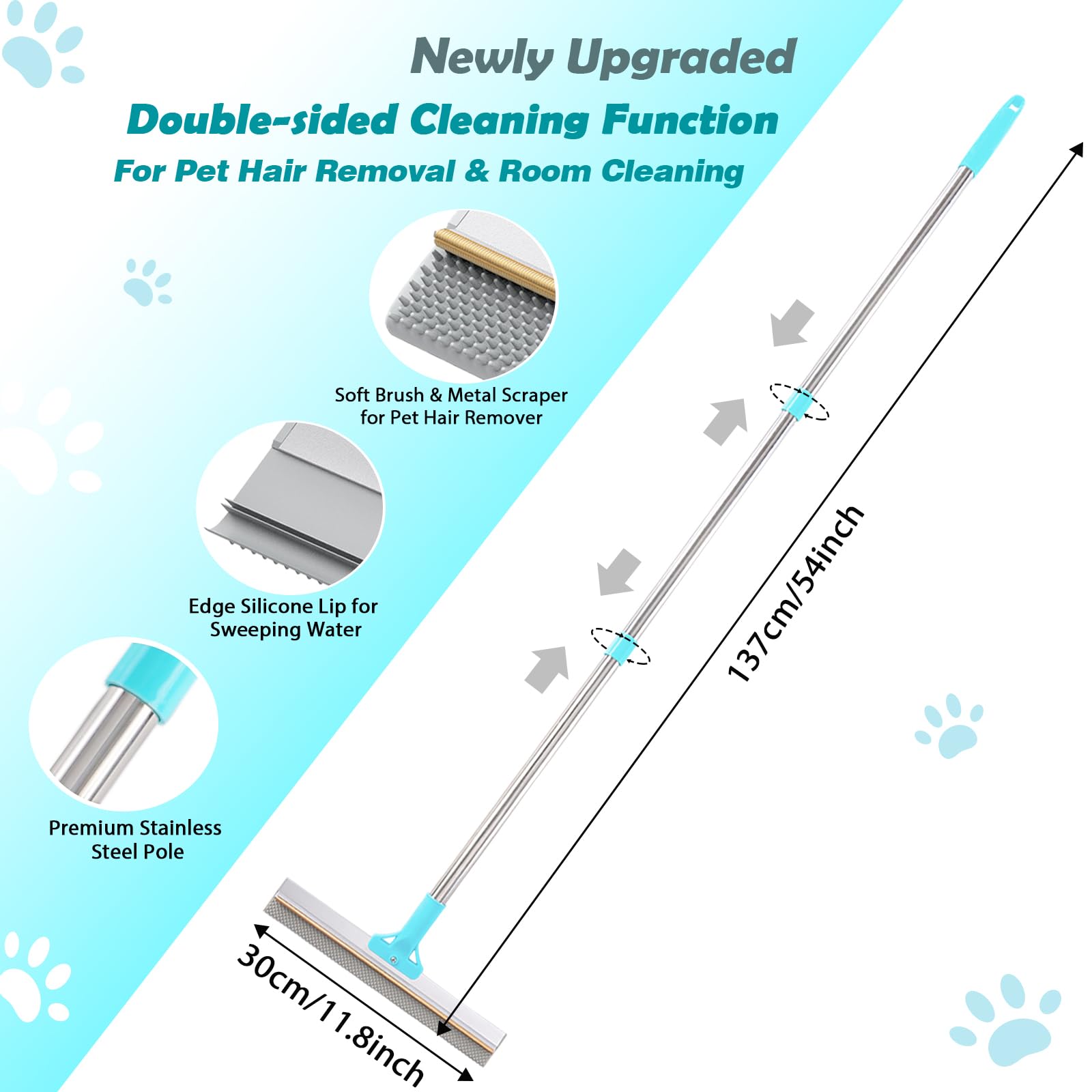 Hotsky brosse-silicone-3-en-1 douce pour surfaces délicates et poils tenaces.