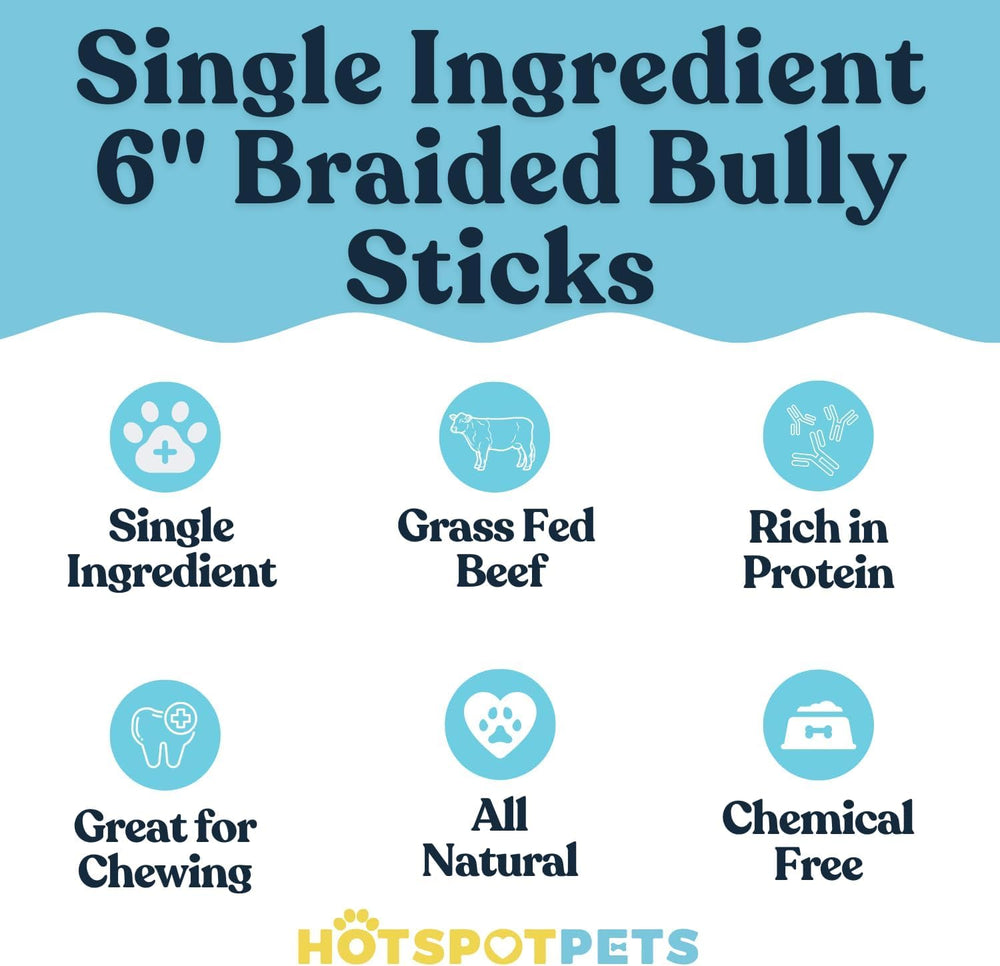 Hotspot Pets batons boeuf 6 pouces, lot de 10, snack naturel et proteine