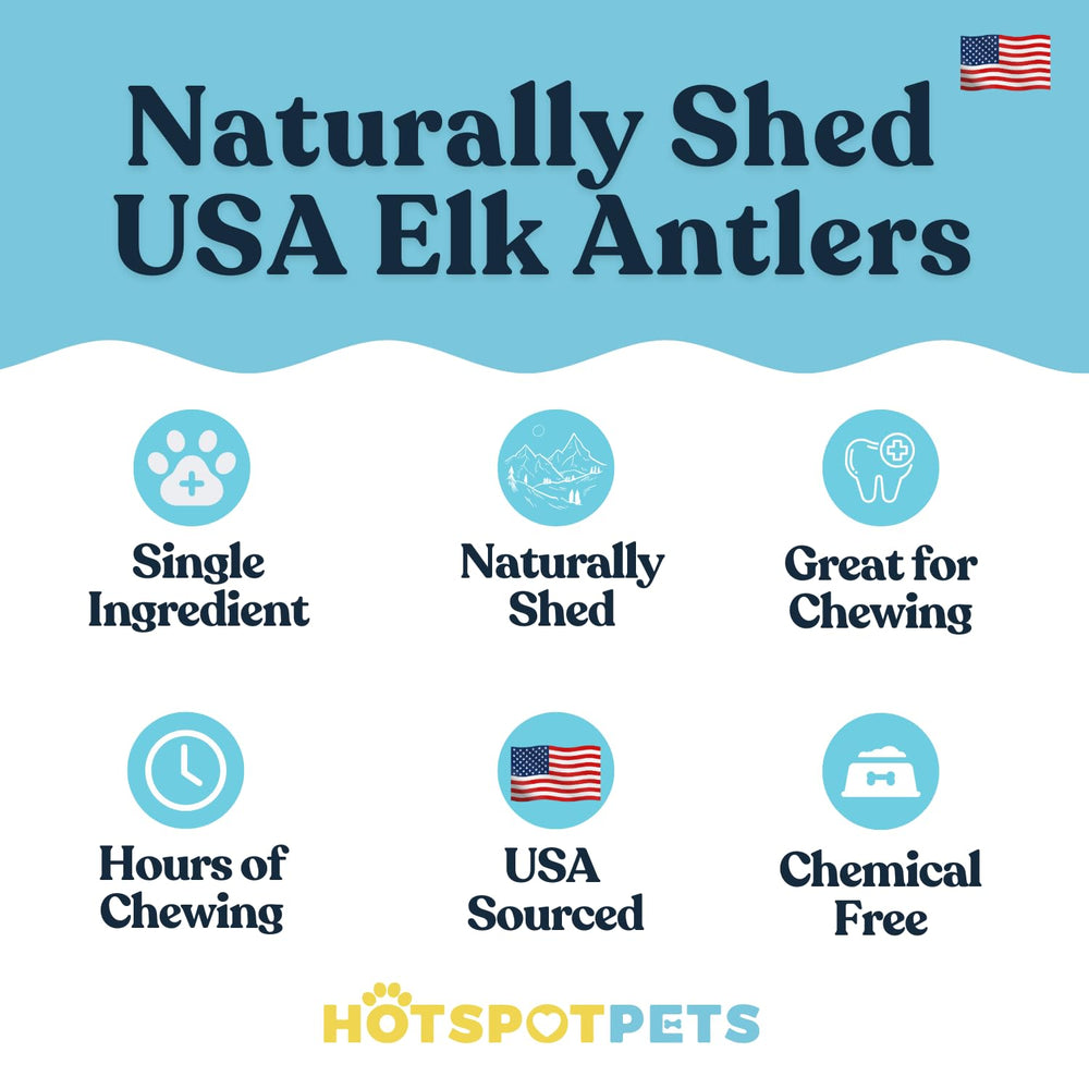 Hotspot Pets cornes d'elan fendues, pack de 3, alternative naturelle sans additifs.