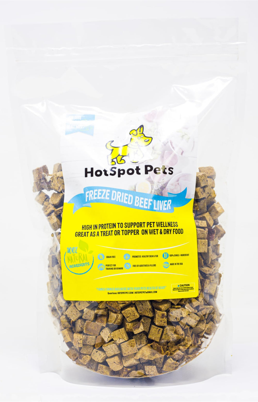 Format économique d 1 livre: Hotspot Pets foie de bœuf seche, plus de 300 pièces.