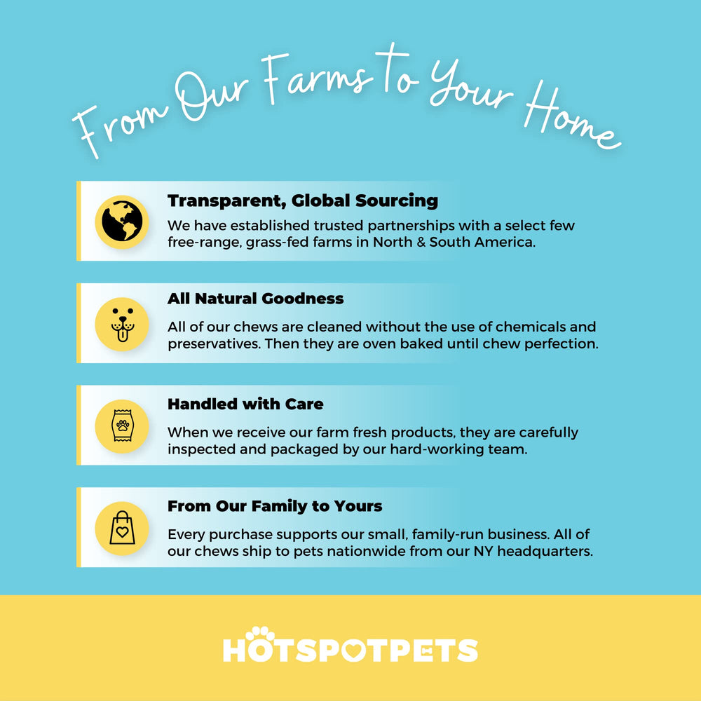 Hotspot Pets friandises poumon-boeuf origine Amérique du Sud, fabrication et normes qualité.