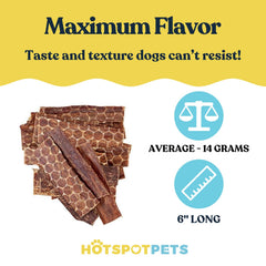 Hotspot Pets friandise boeuf osophage en 6 pouces, récompense naturelle pour entraînement.