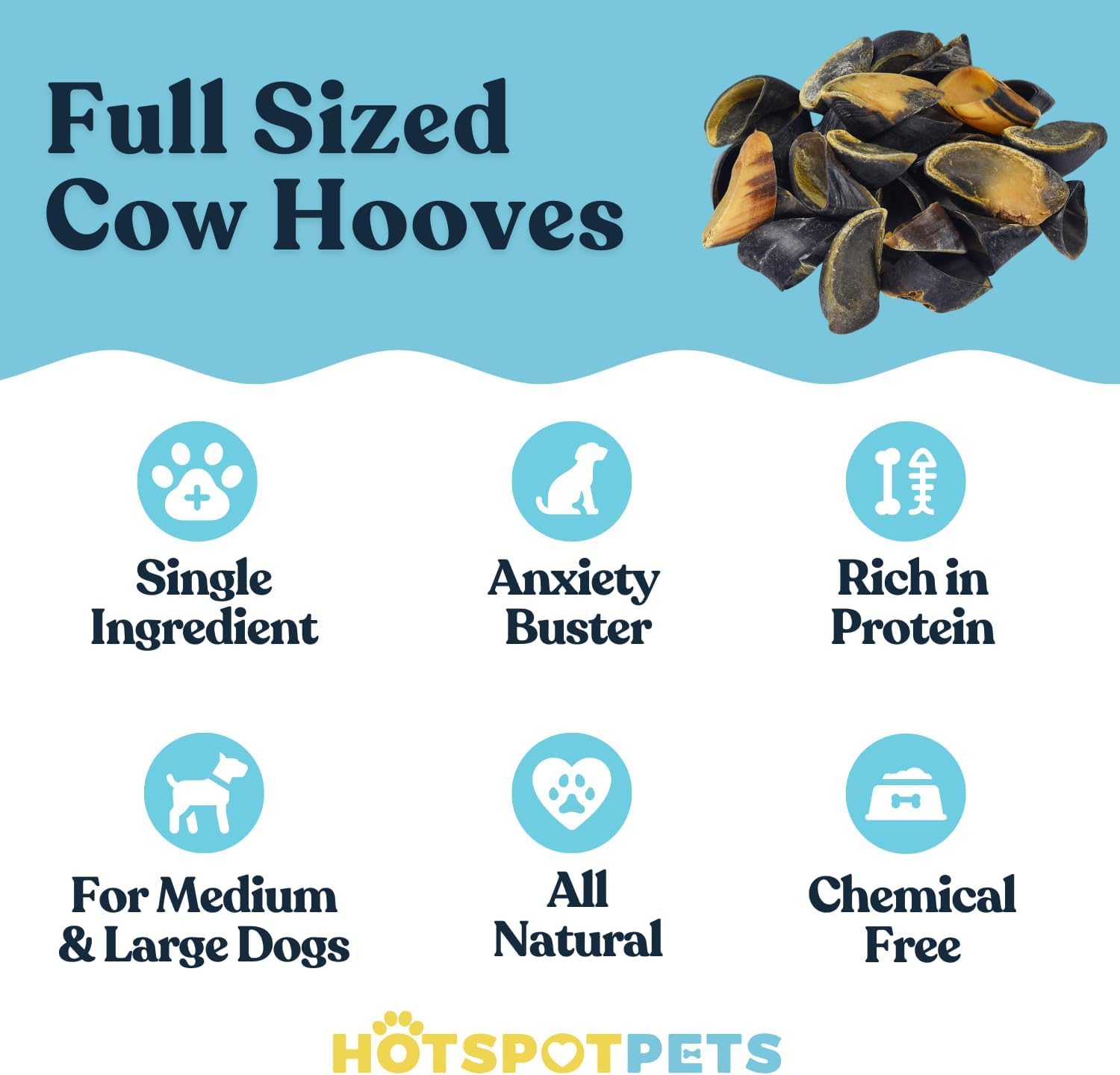 Hotspot Pets lot 5 sabots de vache, pratique pour des friandises durables.