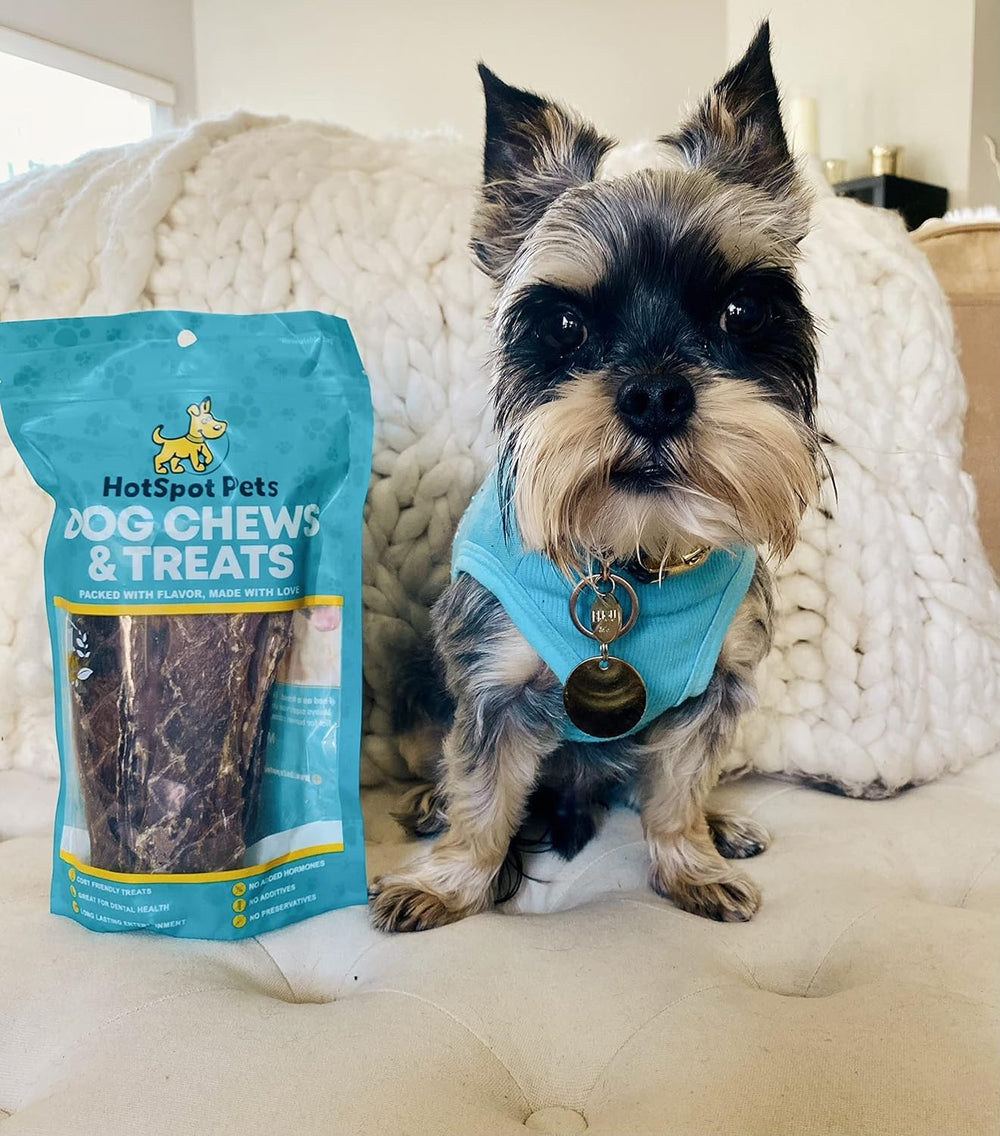 Hotspot Pets friandise boeuf œsophage, richesse en glucosamine naturelle pour les articulations.