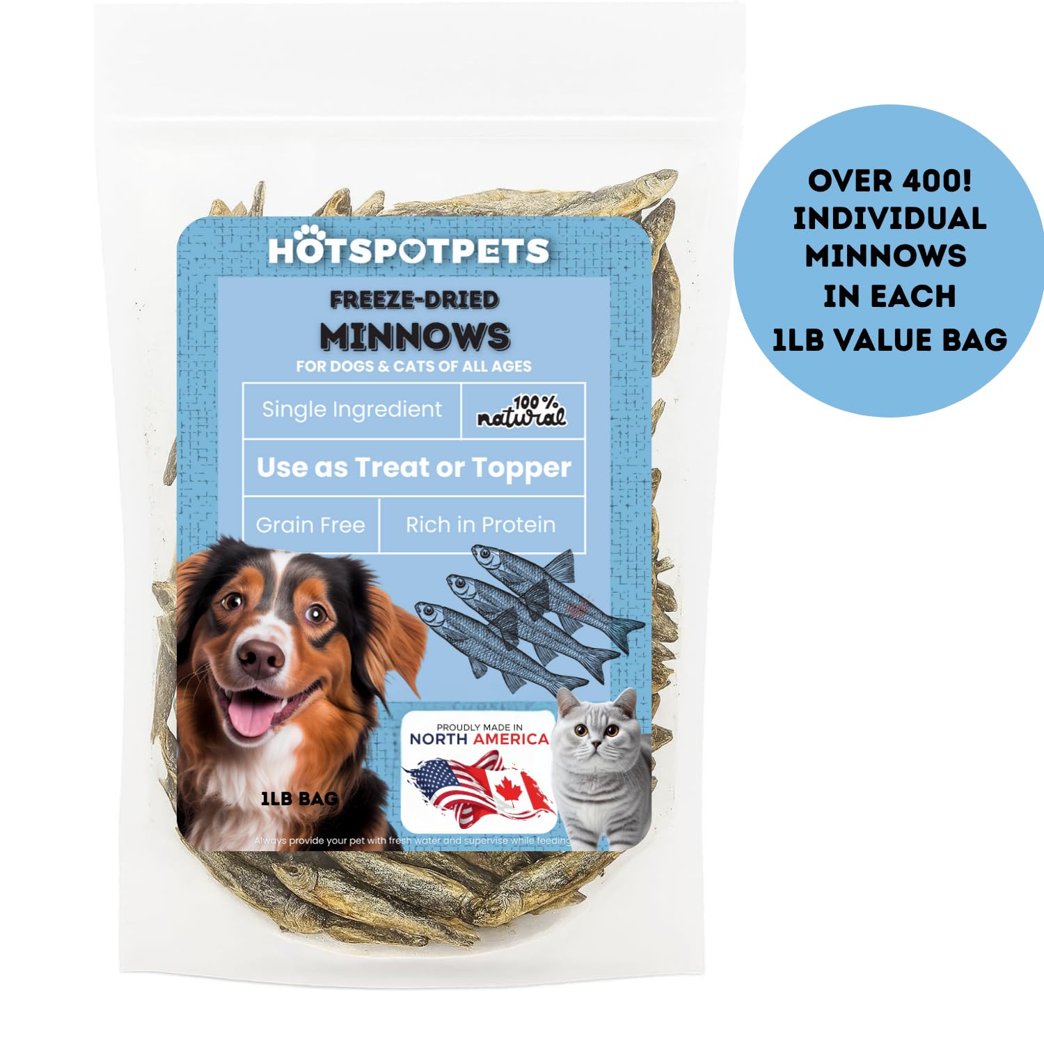 Hotspot Pets Minnows: morceaux individuels parfaits comme récompense en entraînement.