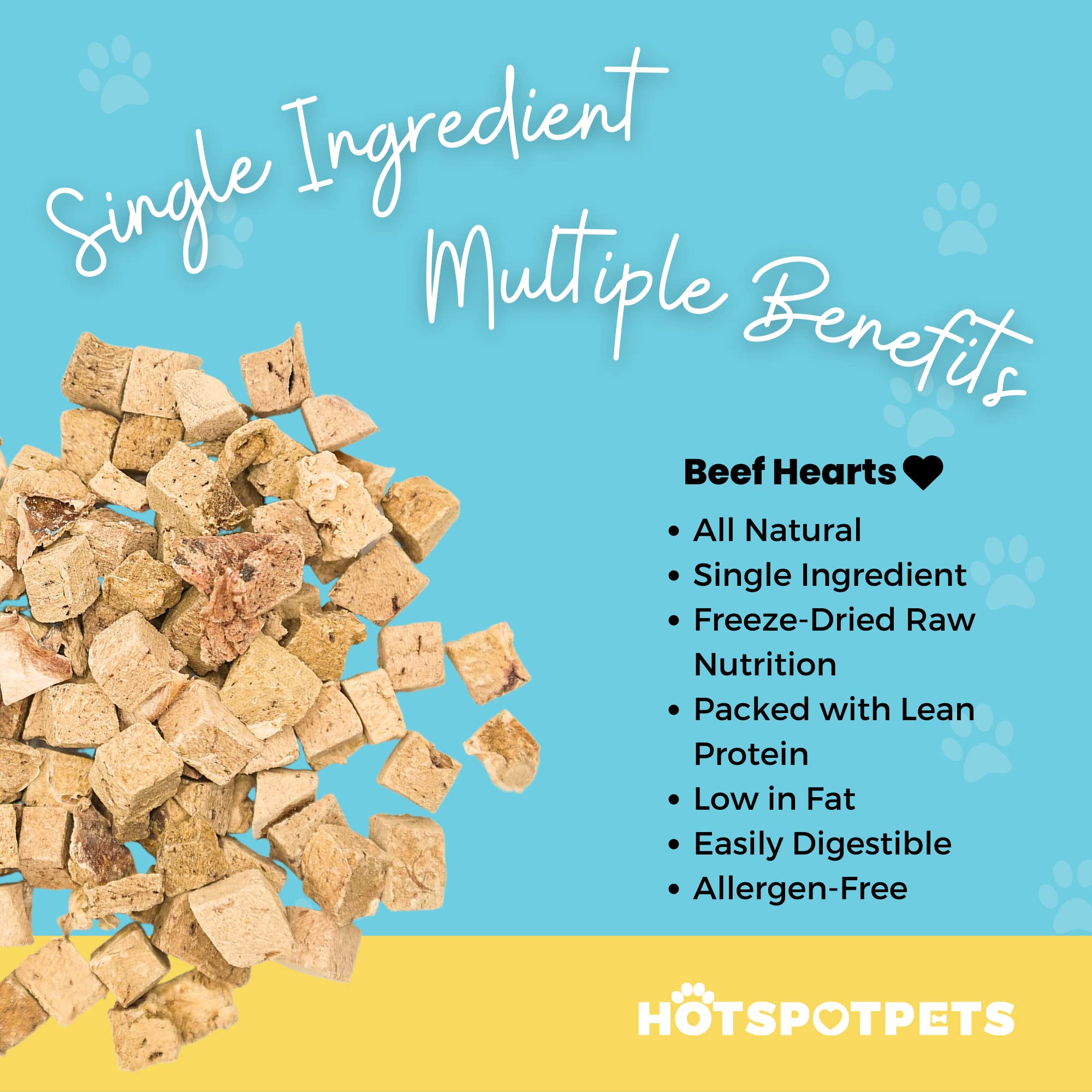Hotspot Pets: gros plan sur morceaux de coeur de boeuf seche