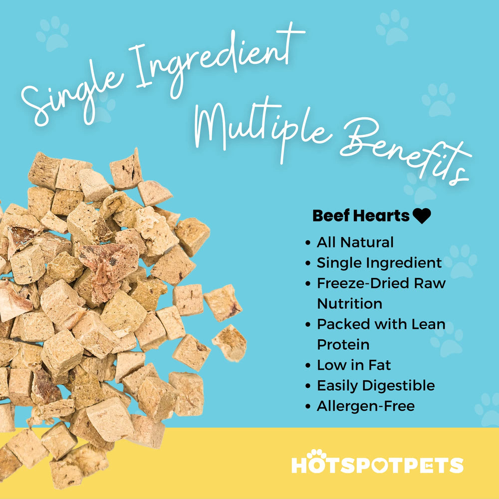 Hotspot Pets: gros plan sur morceaux de coeur de boeuf seche