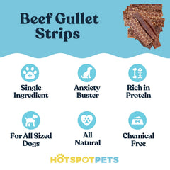 Oesophage de bœuf Hotspot Pets, texture nettoyante pour plaque dentaire.