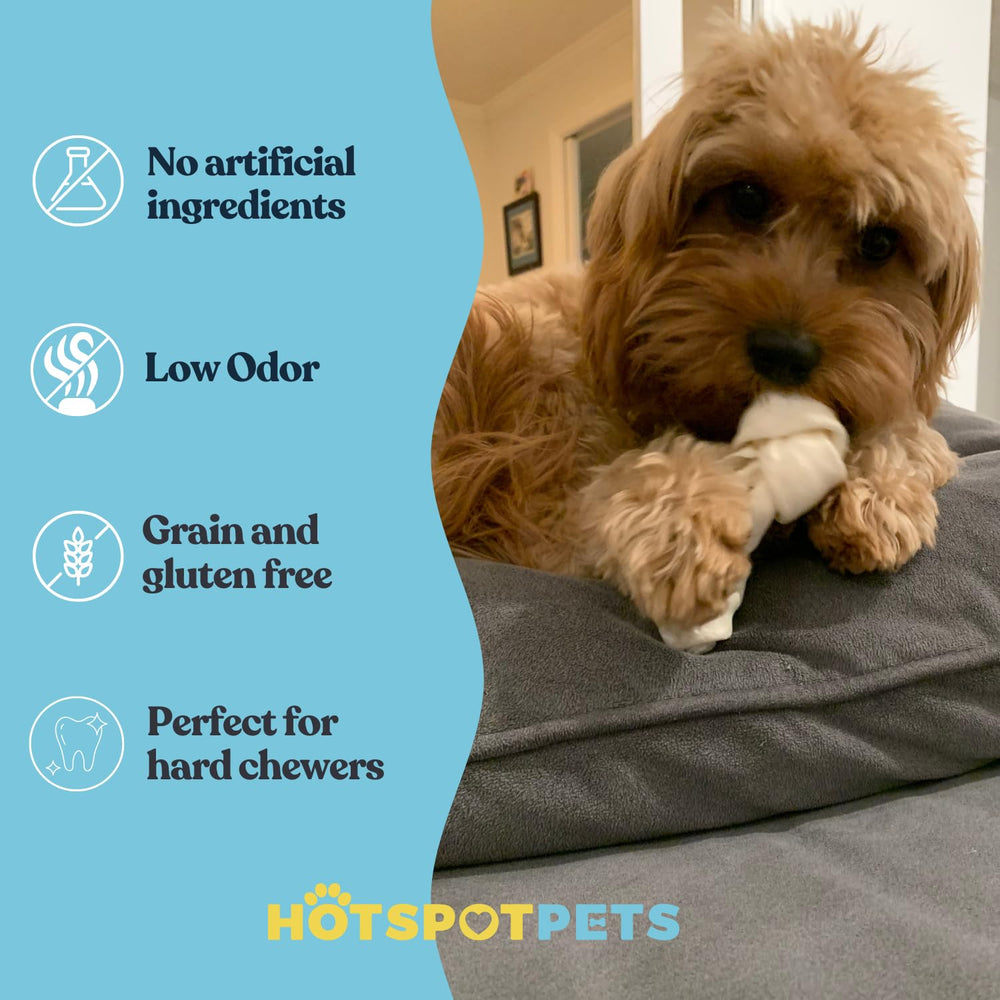 Hotspot Pets os en cuir brut 4-5 pouces, goût naturel attrayant