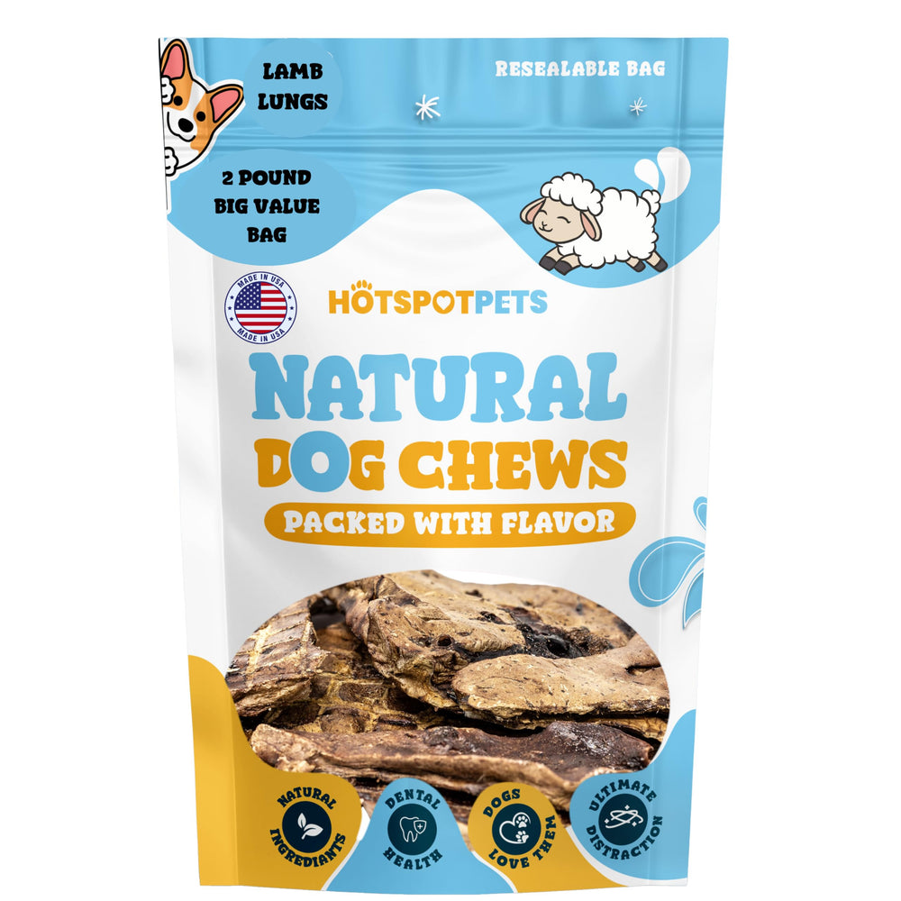 Hotspot Pets sac poumons d'agneau seches – récompense naturelle pour chiens.