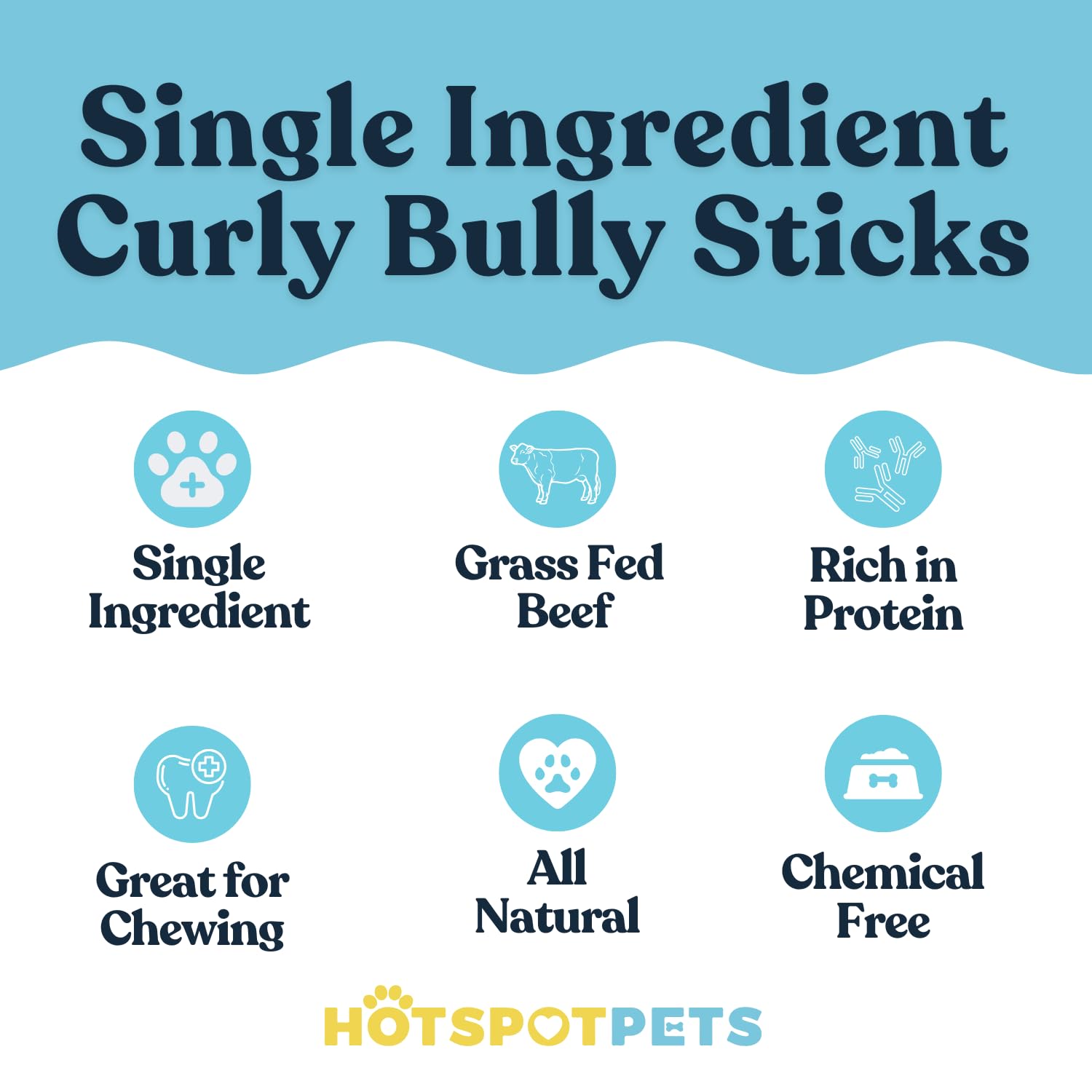 Sticks Bully Long 6 pouces de Hotspot Pets pour mastication durable.