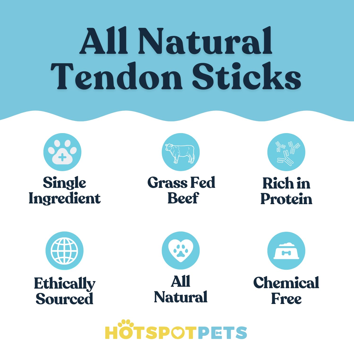 Hotspot Pets tendon boeuf 8 pouces experience de mastication durable