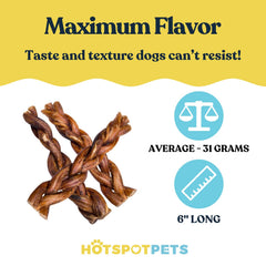 Texture tressée des bâtons Hotspot Pets pour une mastication prolongée