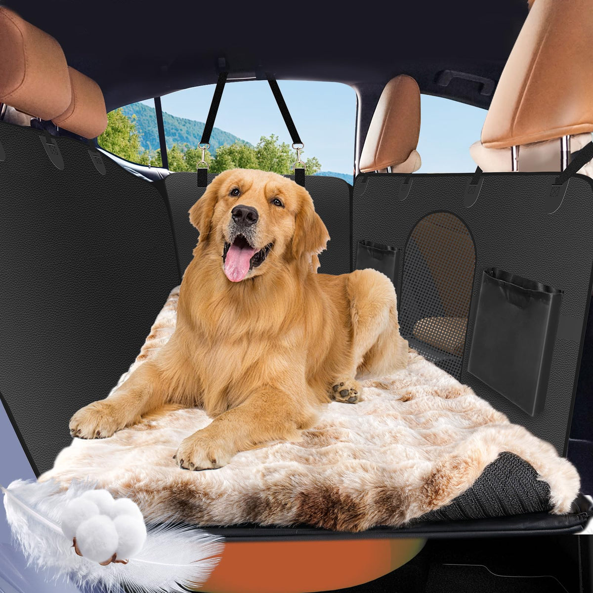 HOTYPXQ lit chien voiture anti-glisse assure stabilité pendant les trajets