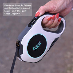 Laisse Hounds & Pups avec batterie rechargeable et lumière LED intégrée.