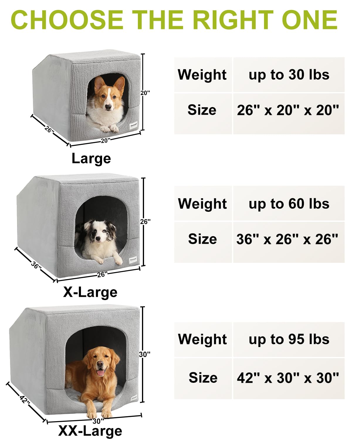 Hovicaed design intérieur spacieux, idéal pour grands chiens.