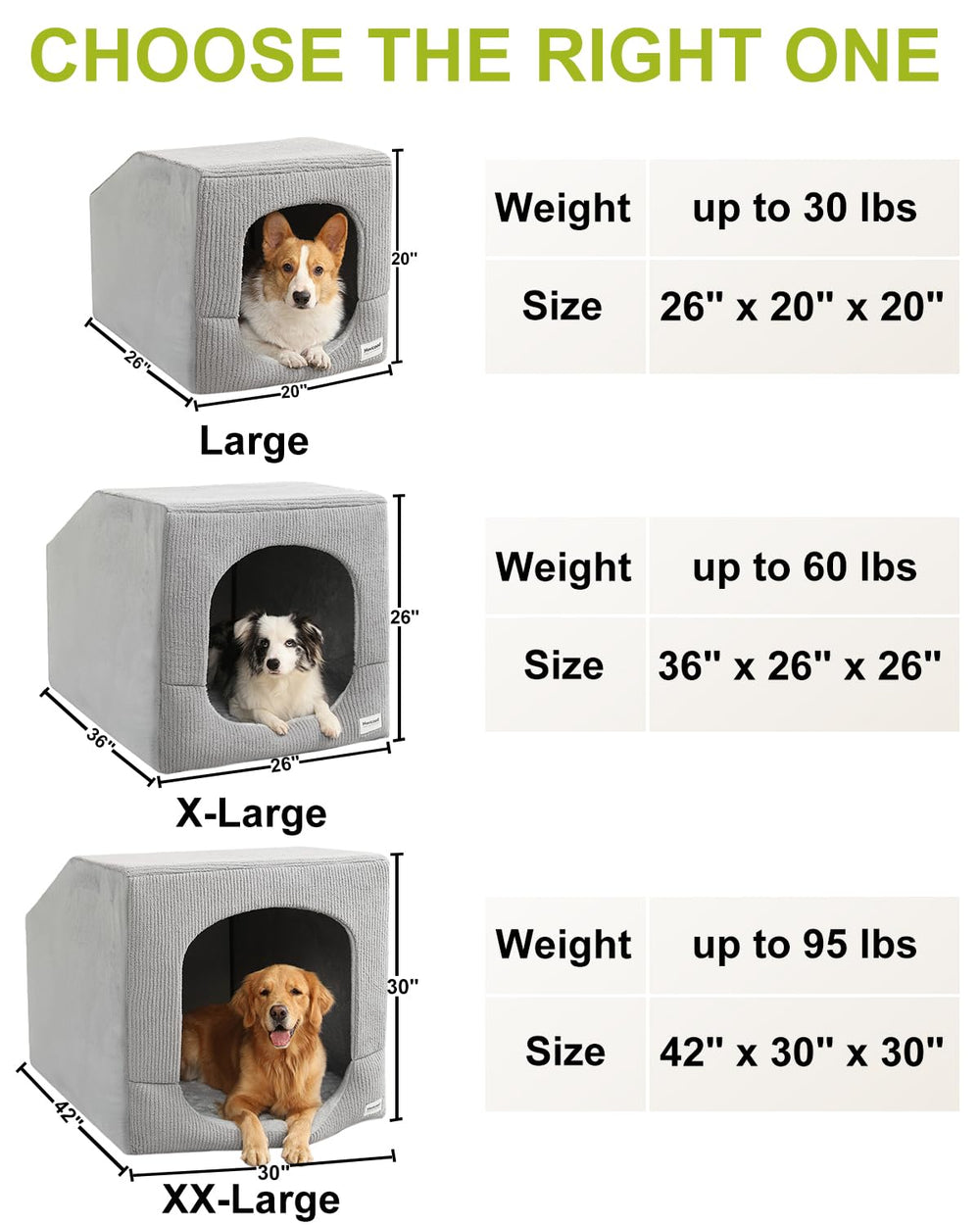 Hovicaed design intérieur spacieux, idéal pour grands chiens.