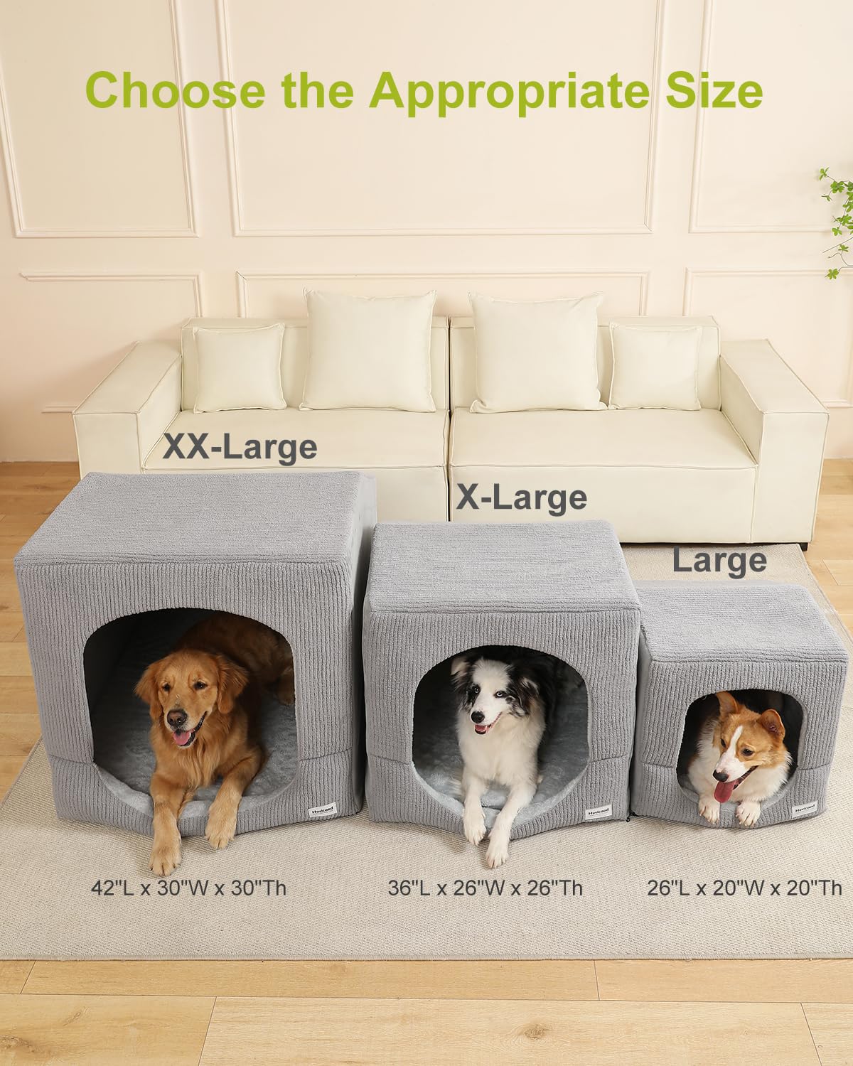 Hovicaed tente chien intérieur fermée, intimité sécurisante pour dormir.