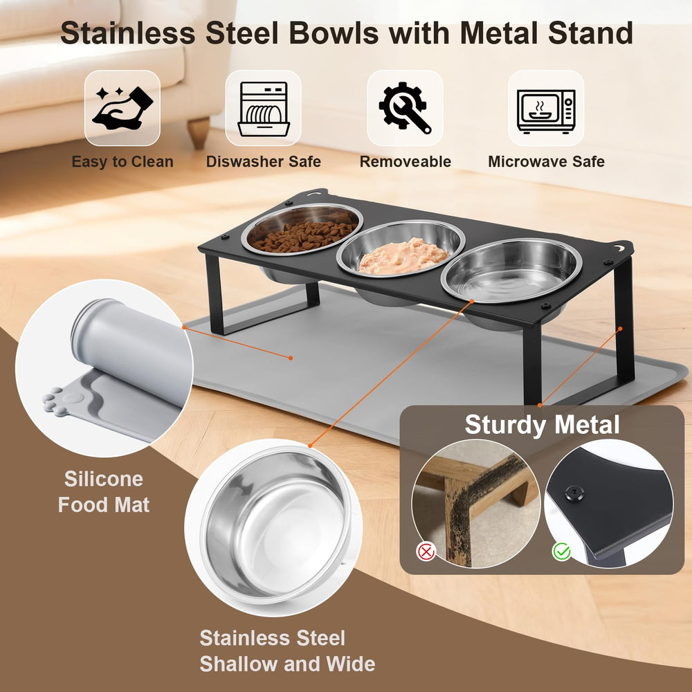 HOVNKUT support-metal-chat-mignon, cadre stable pour repas sans glissements.