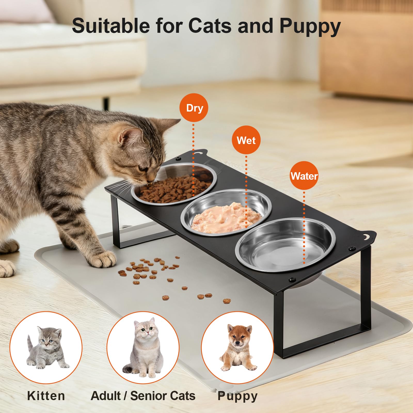 HOVNKUT tapis-silicone-alimentaire-chat, surface anti-déversements et facile à nettoyer.