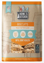 Howl's Kitchen Biscuits: texture croustillante au beurre de cacahuète, récompense idéale pour chiens actifs.