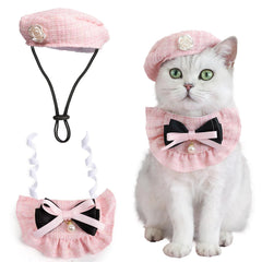 HOWWFALY beret chat camellia: look élégant pour fêtes et photos
