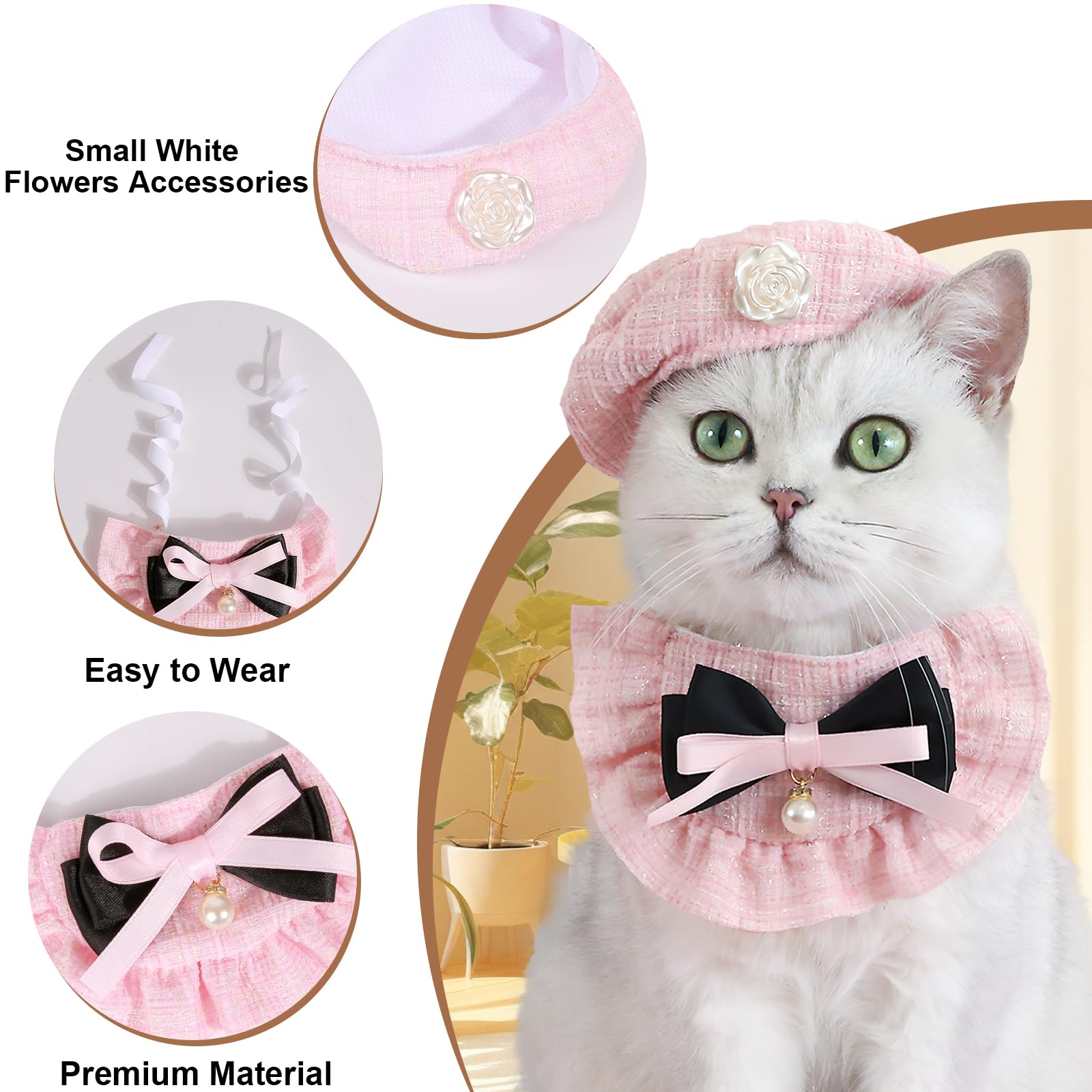 HOWWFALY beret chat boucle reglable: ajustement pratique et stable