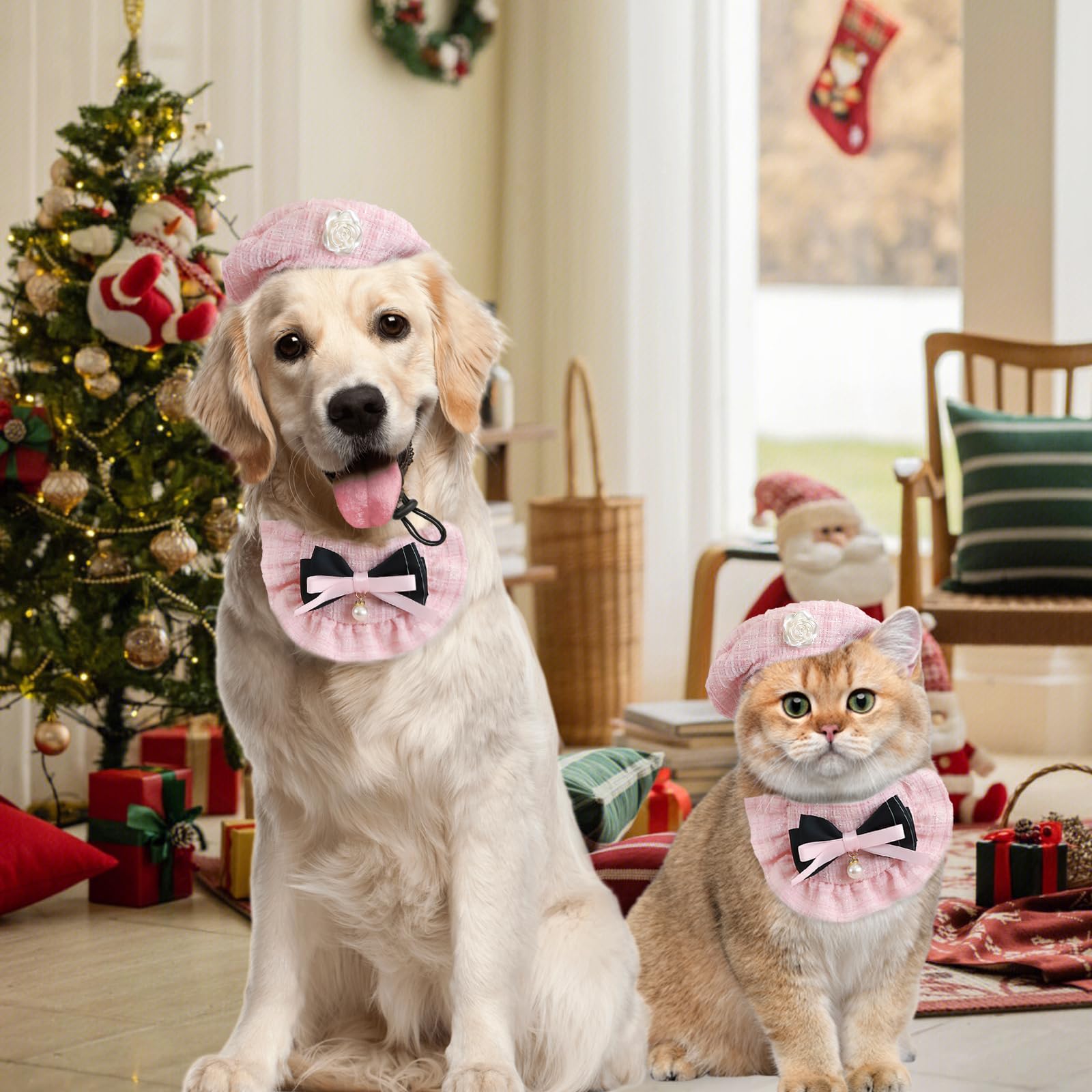 HOWWFALY ensemble fete chat et chien: look festif et mignon