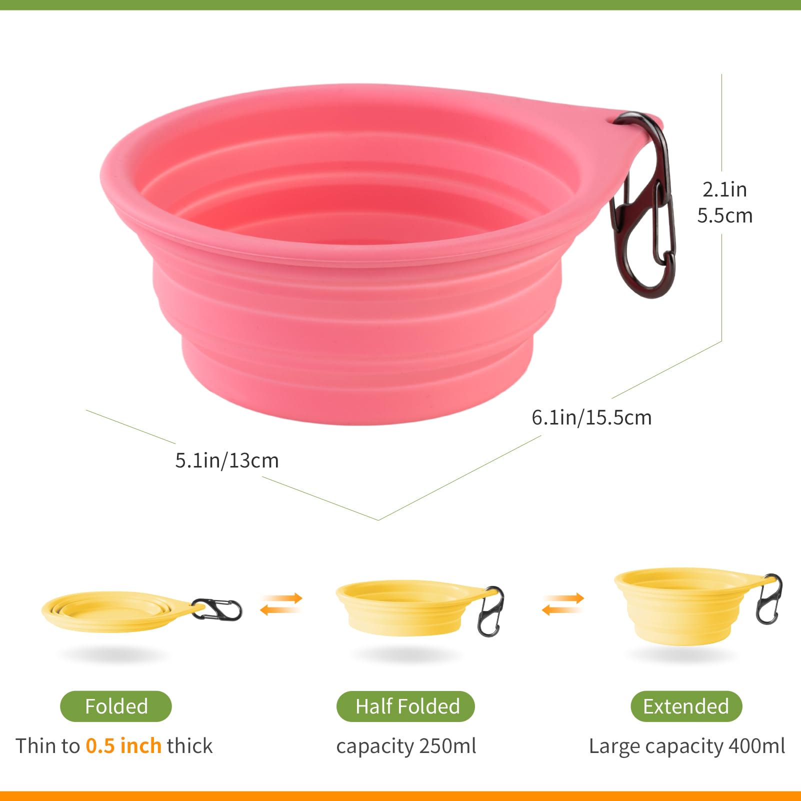 HOYEHOLA gamelle rose pour chiens et chats, usage extérieur.