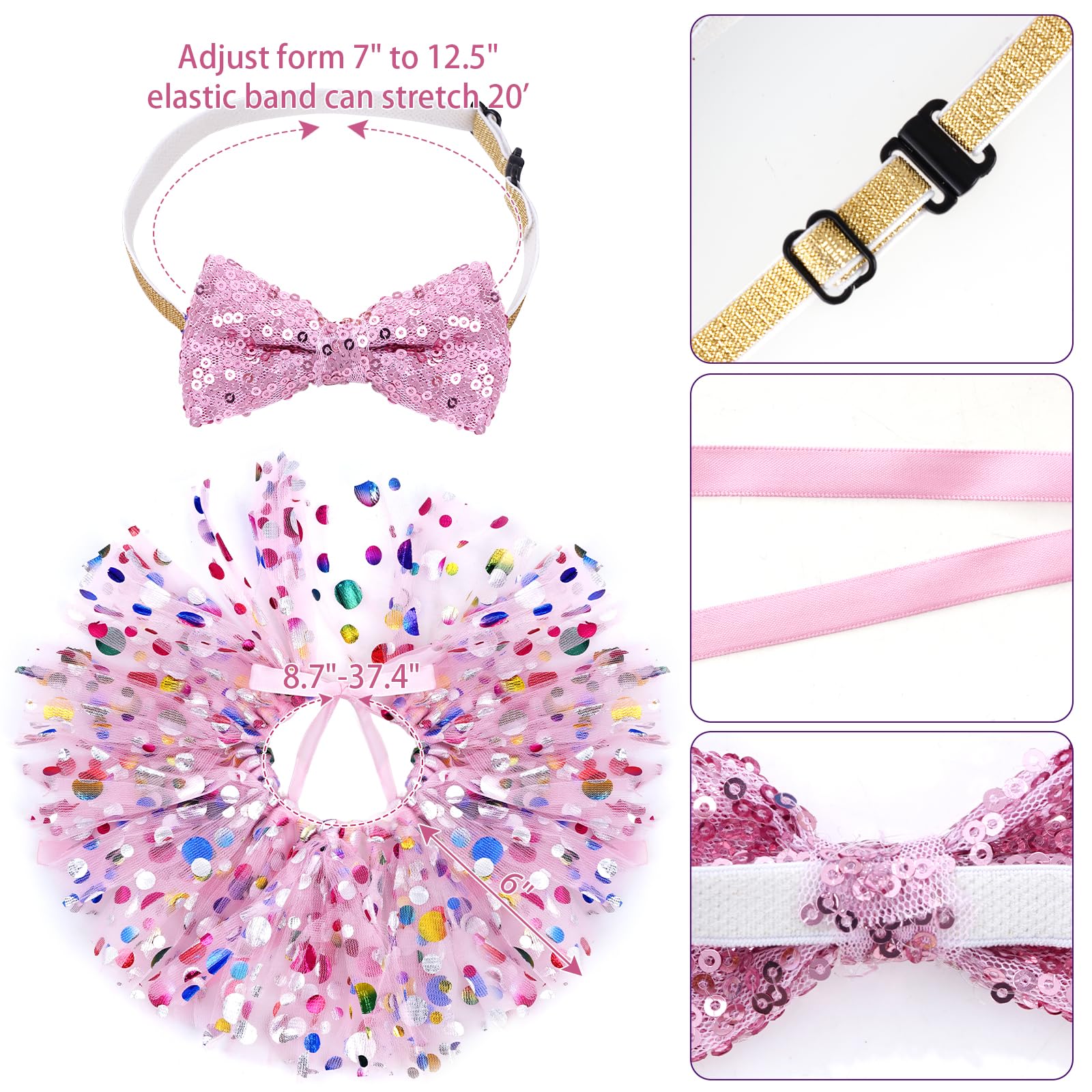 Bandana anniversaire chien hoyuwak, motif rose pour personnaliser la fête.
