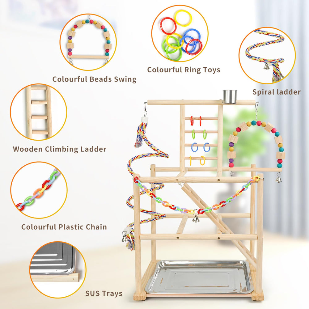 Hpawhomepart perchoir-corde-coloré : surfaces variées pour le confort et l’activité.