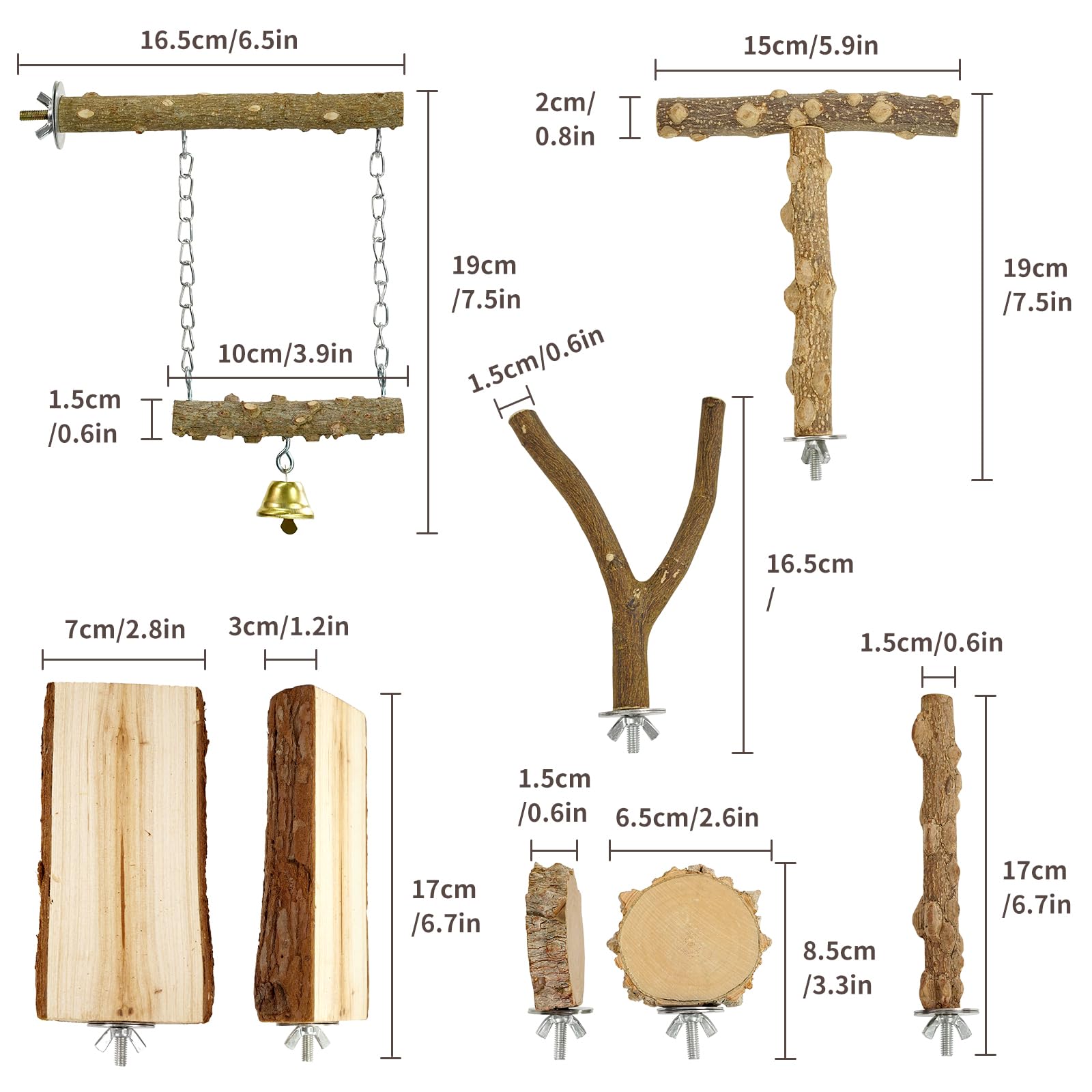 HPAWHOMEPART perchoir plateforme bois naturel: surface stable pour repos et jeux