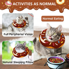 Collier donut Hpetppy ajustable en élastique pour chats, maintien sur mesure.