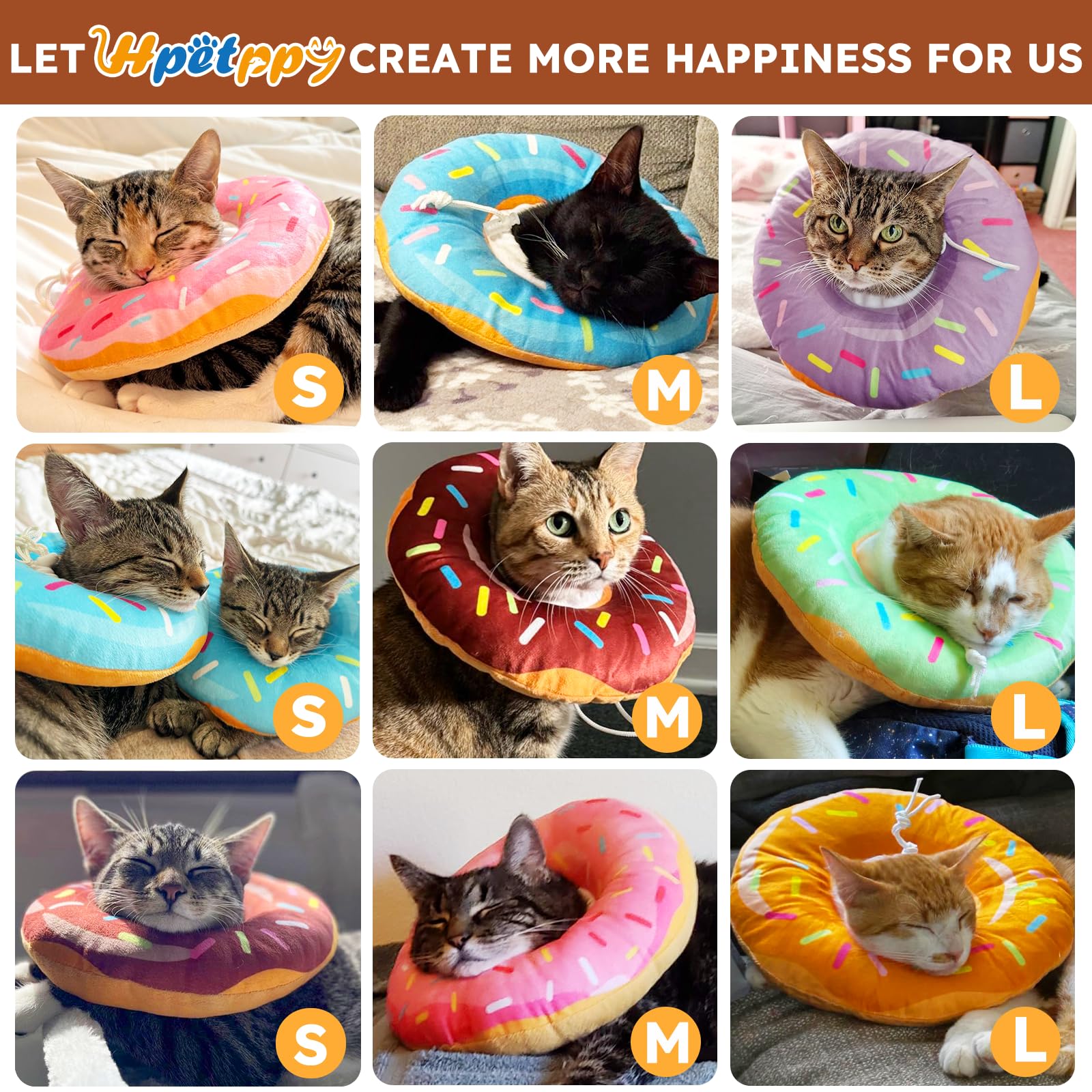 Collier donut Hpetppy protège les plaies du haut du corps sans gêner le chat.