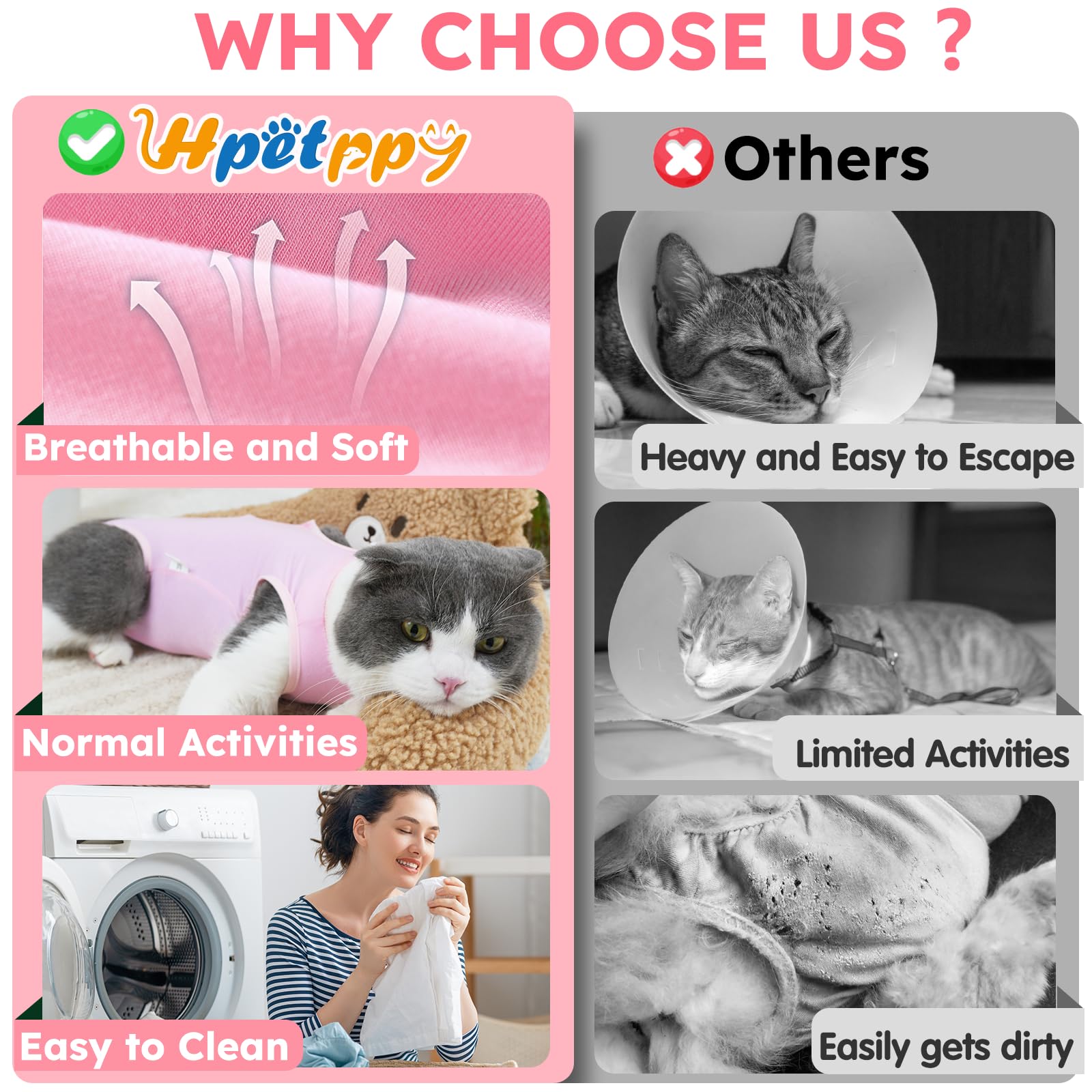 Hpetppy chat lavage en machine facile, entretien rapide et hygiène.