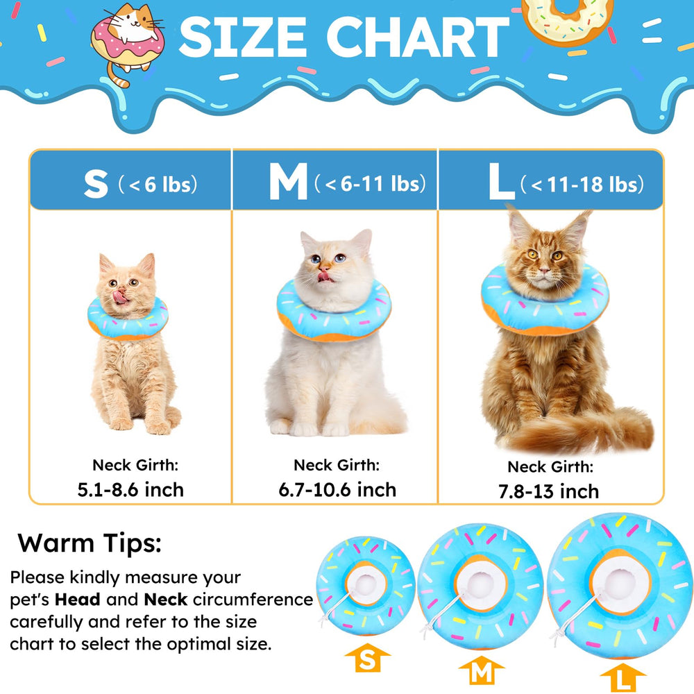 Hpetppy collier-cone chat ajustable taille M, convient pour petits chiens aussi.