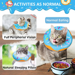 Hpetppy collier-cone chat confort léger, permet alimentation sans gêne.