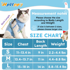 Hpetppy combinaison-apres-chirurgie-chat-ventre bleu facilite alimentation et mouvement.