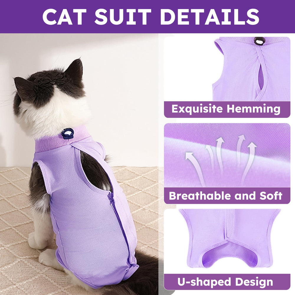 Hpetppy combinaison récupération chat – couverture du torse et du corps, usage maison.