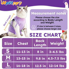 Hpetppy combinaison récupération chat – vue dos, couverture complète et liberté de mouvement.
