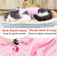 Hpetppy costume récupération chat - fermeture arrière velcro facilitant l'enfilage
