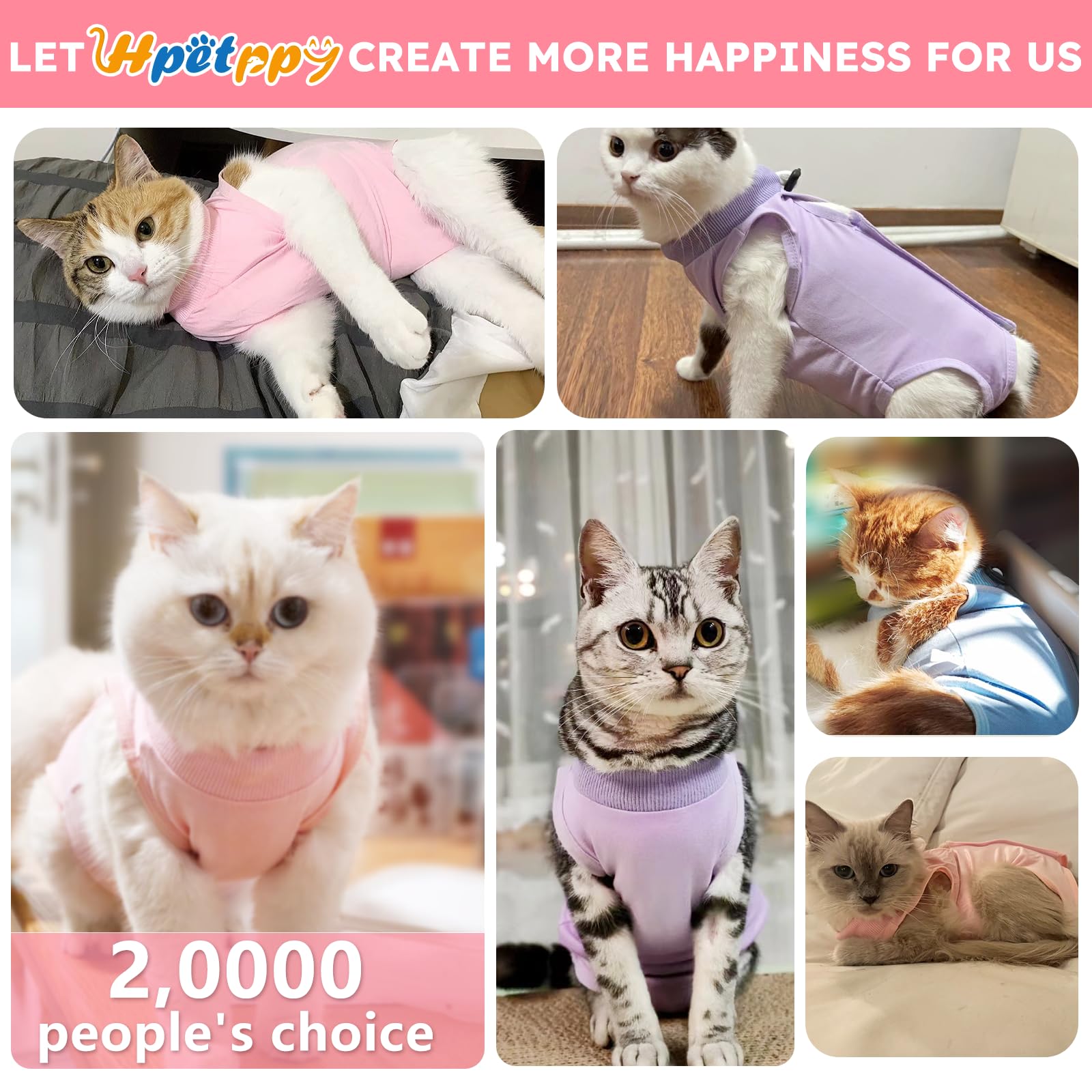 Hpetppy costume récupération chat - réglage elasticité pour ajustement sûr